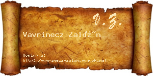 Vavrinecz Zalán névjegykártya